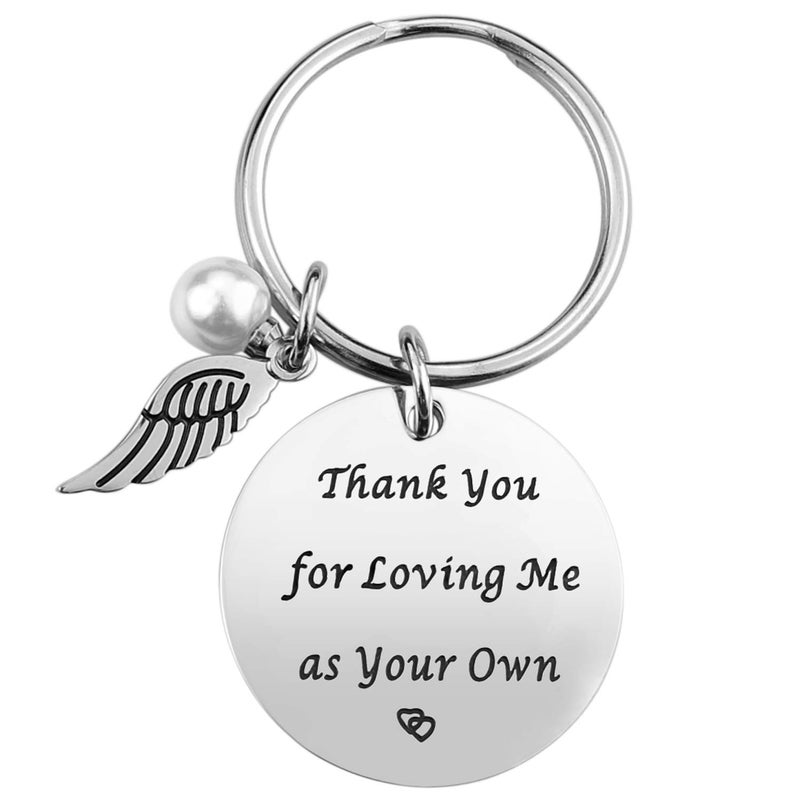 iJuqi Step Mom Gifts - Mother's Day & Christmas Keychain for Stepmom From Daughter Son, Thank You for Loving Me As Your Own - Image 1